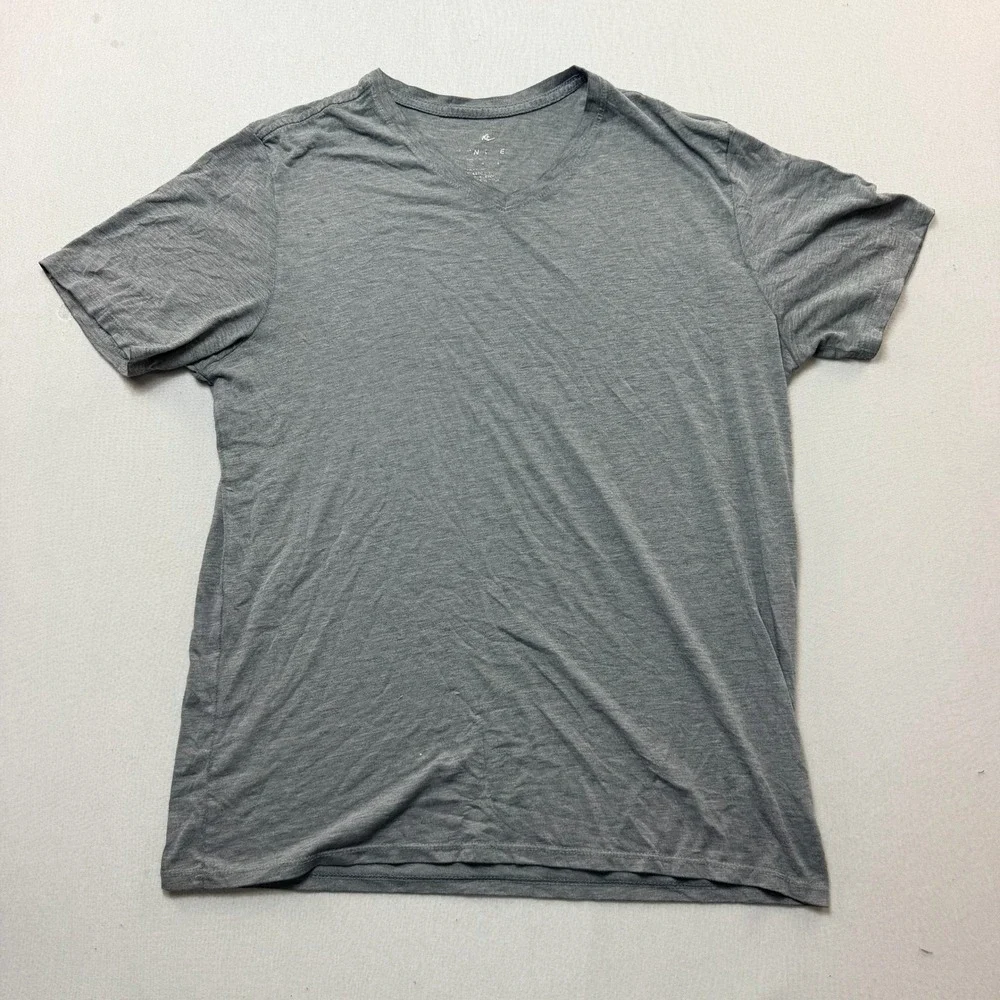 Nike V-Neck Shirt Mens Large Grey Excellent Athletic Cut Tri-Blend Tee